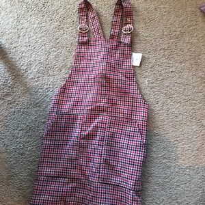 Plaid pattern pinafore jumper